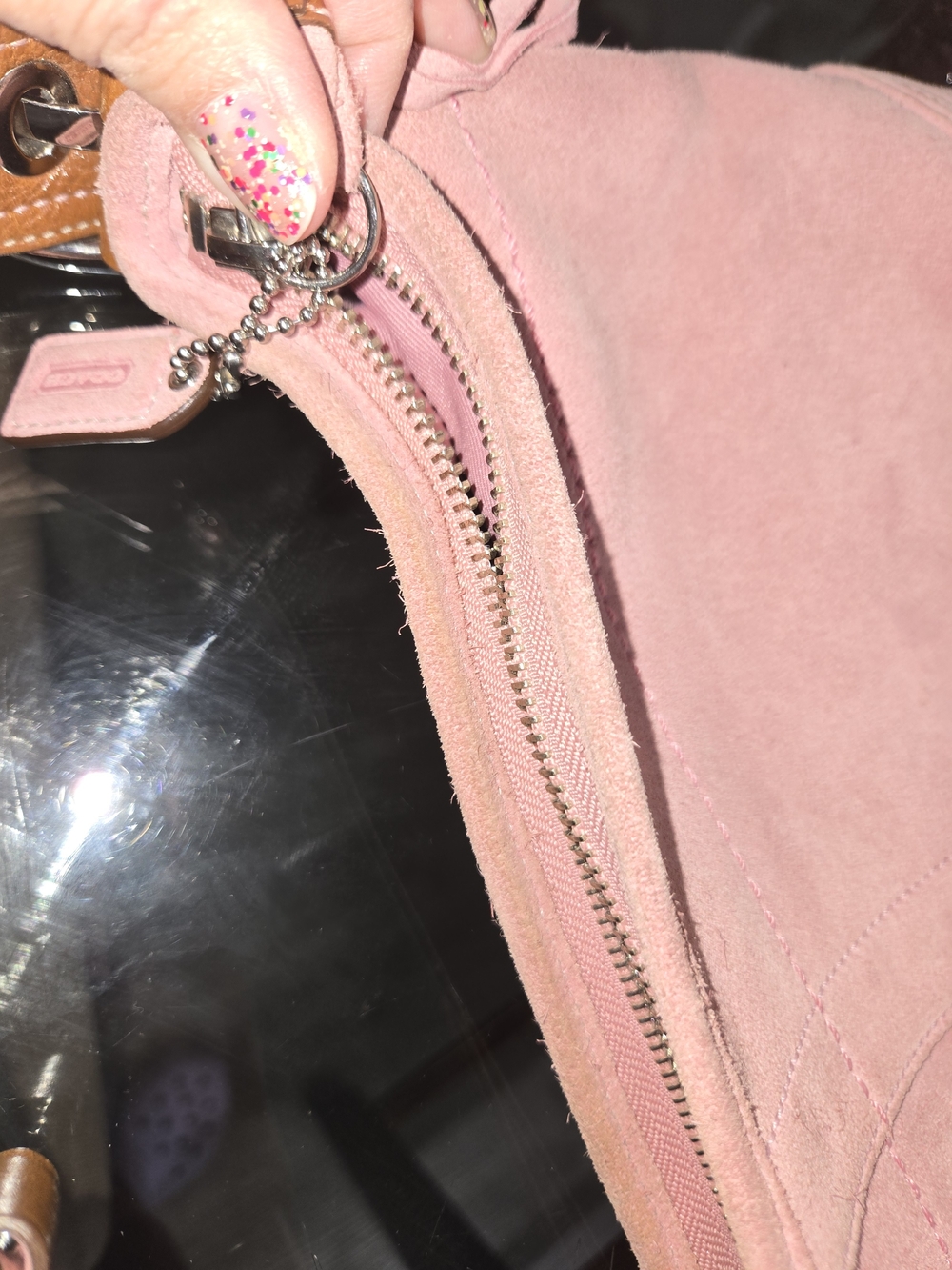 Vintage Y2K Coach Pink Suede Soho Hobo Shoulder Bag - Picture 14 of 17